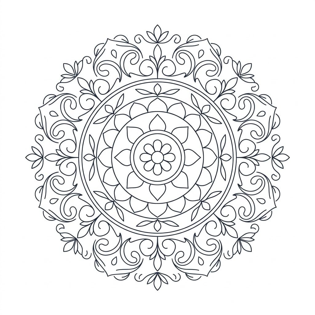 Ornate Scroll Painting Mandala Art History Printable Mandalas