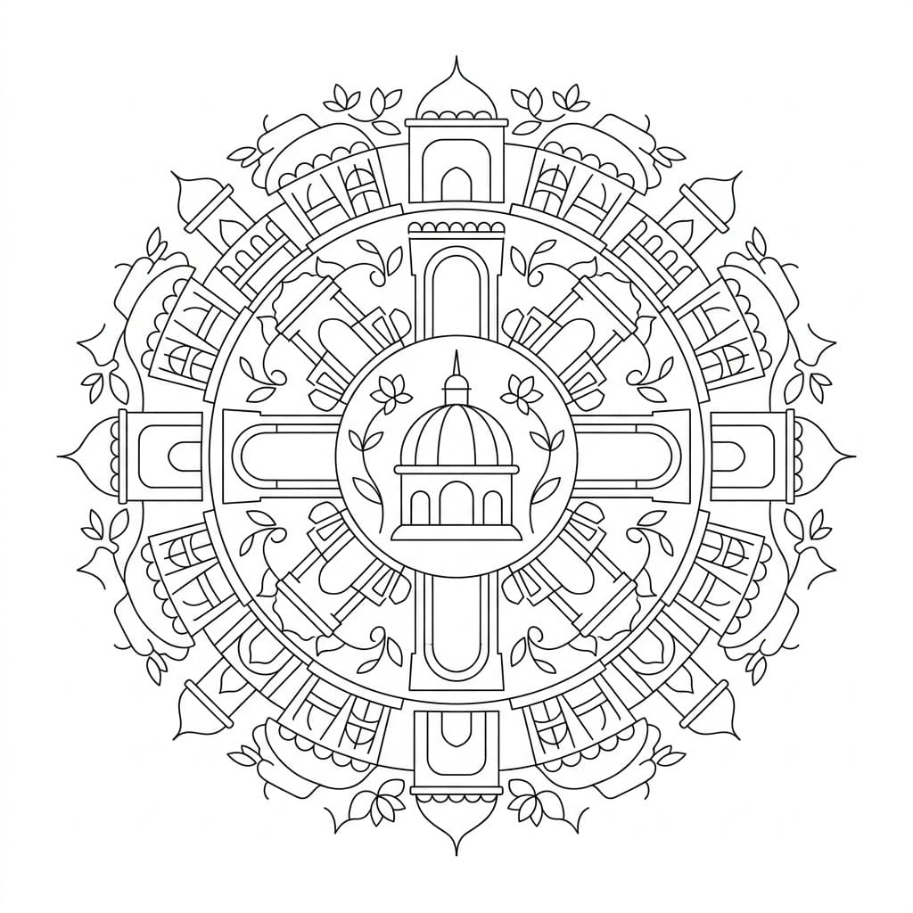 Palace Architectural Mandala Building Template Mandalas