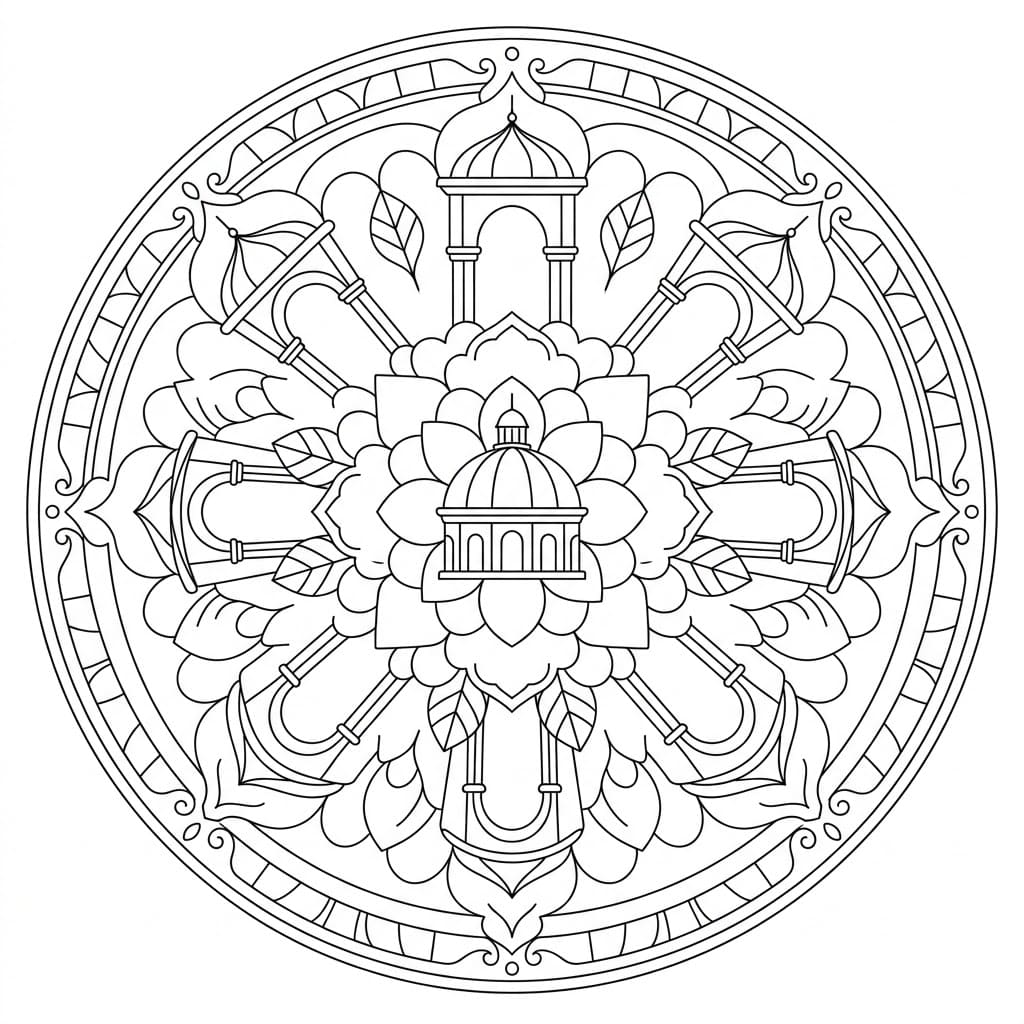 Pavilion Architectural Mandala Building Template Mandalas