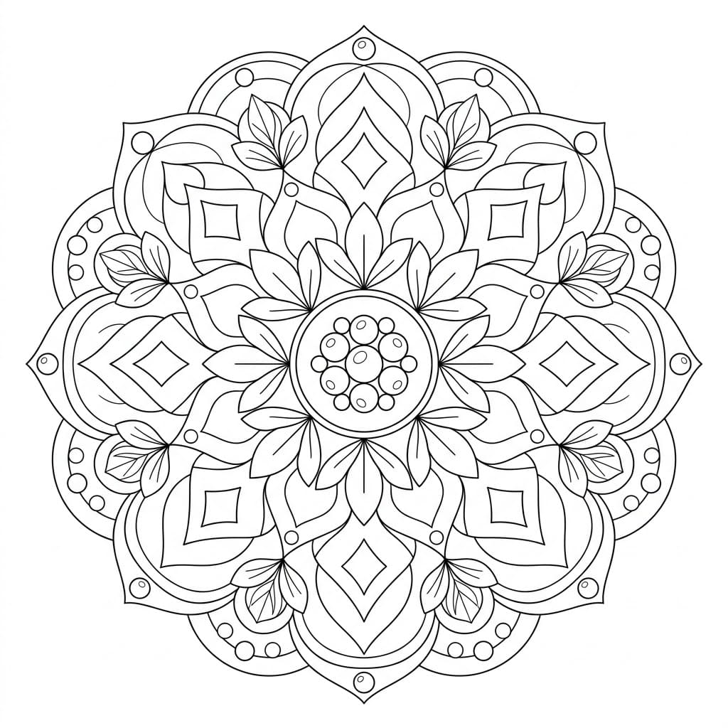 Pearl Sculptural Mandala 3D Drawing Sheet Mandalas