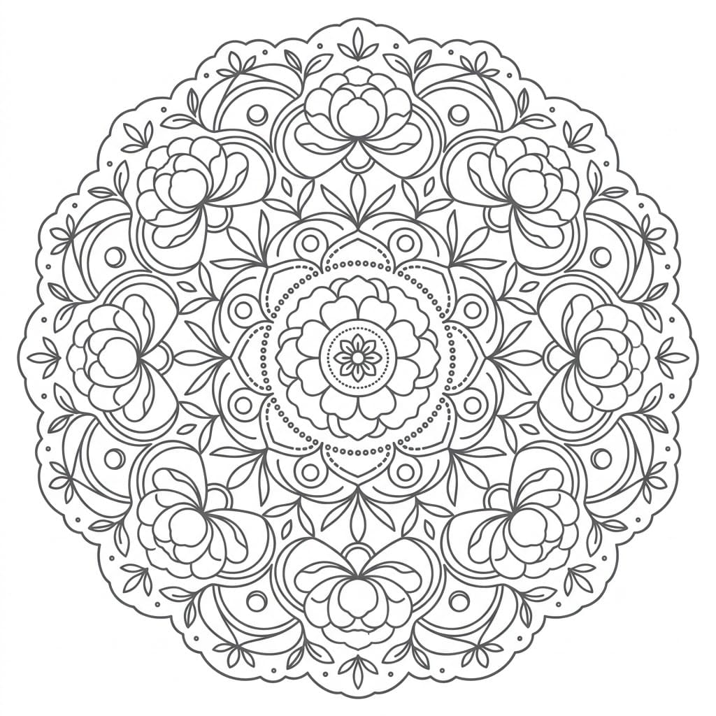 Peony Doily Stencil Mandala Design Mandalas