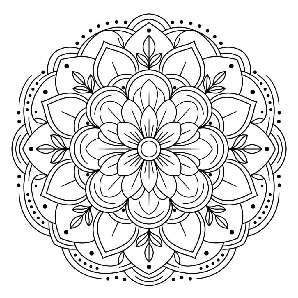Petal Floral Stencil Mandala Printable Mandalas