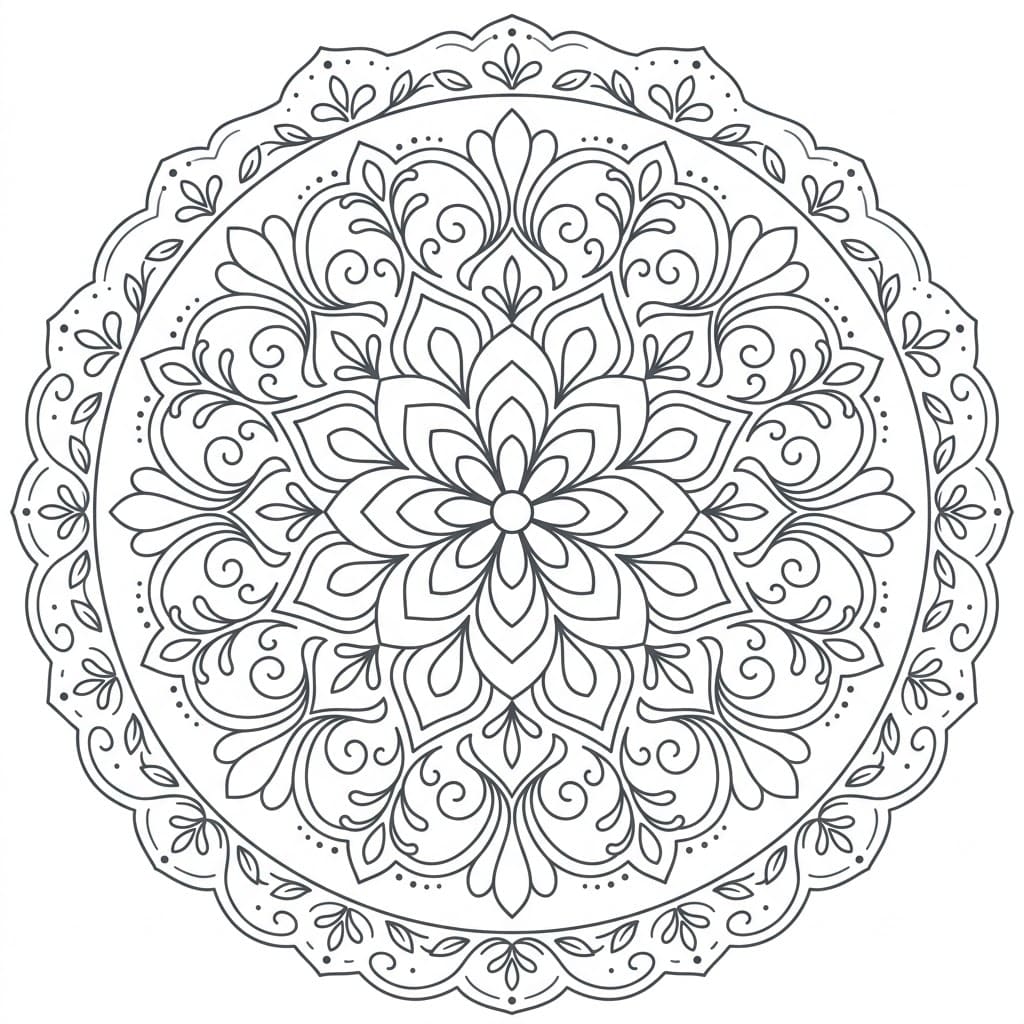 Petal Scroll Painting Mandala Art History Printable Mandalas