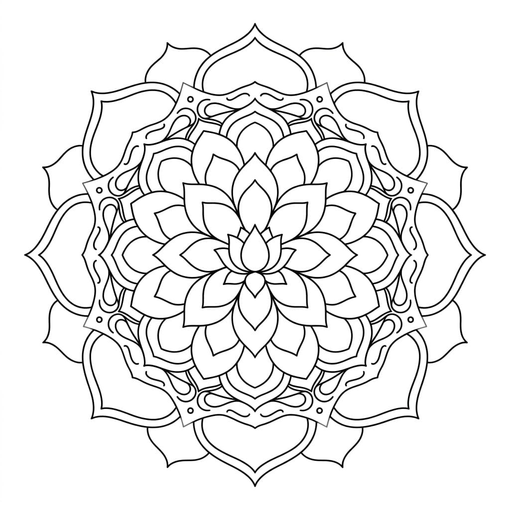 Petal Sculptural Mandala 3D Drawing Sheet Mandalas