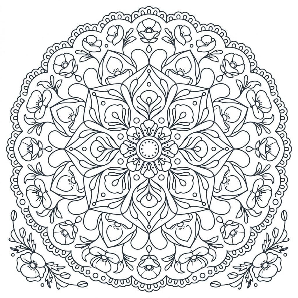Poppy Doily Stencil Mandala Design Mandalas