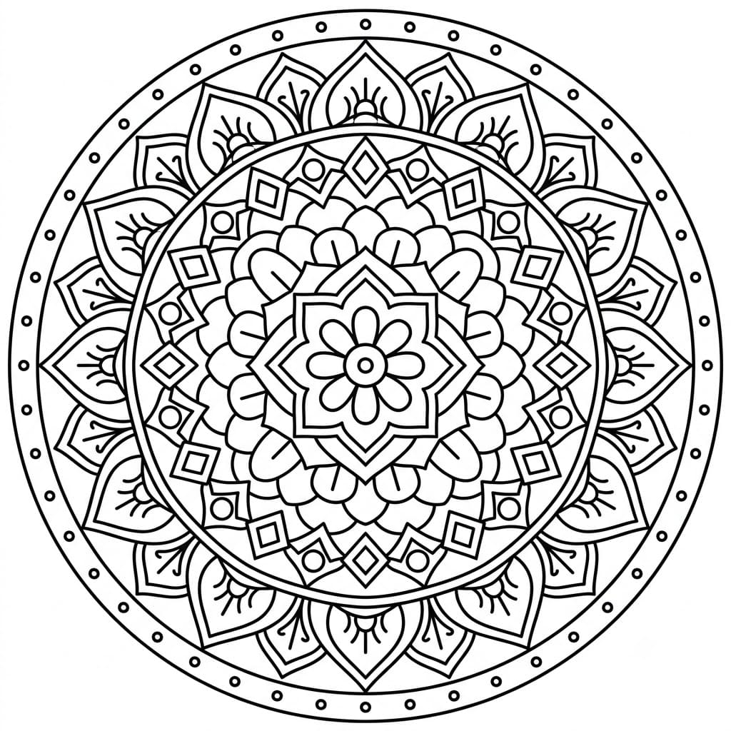 Radiant Geometric Stencil Mandala Template Mandalas