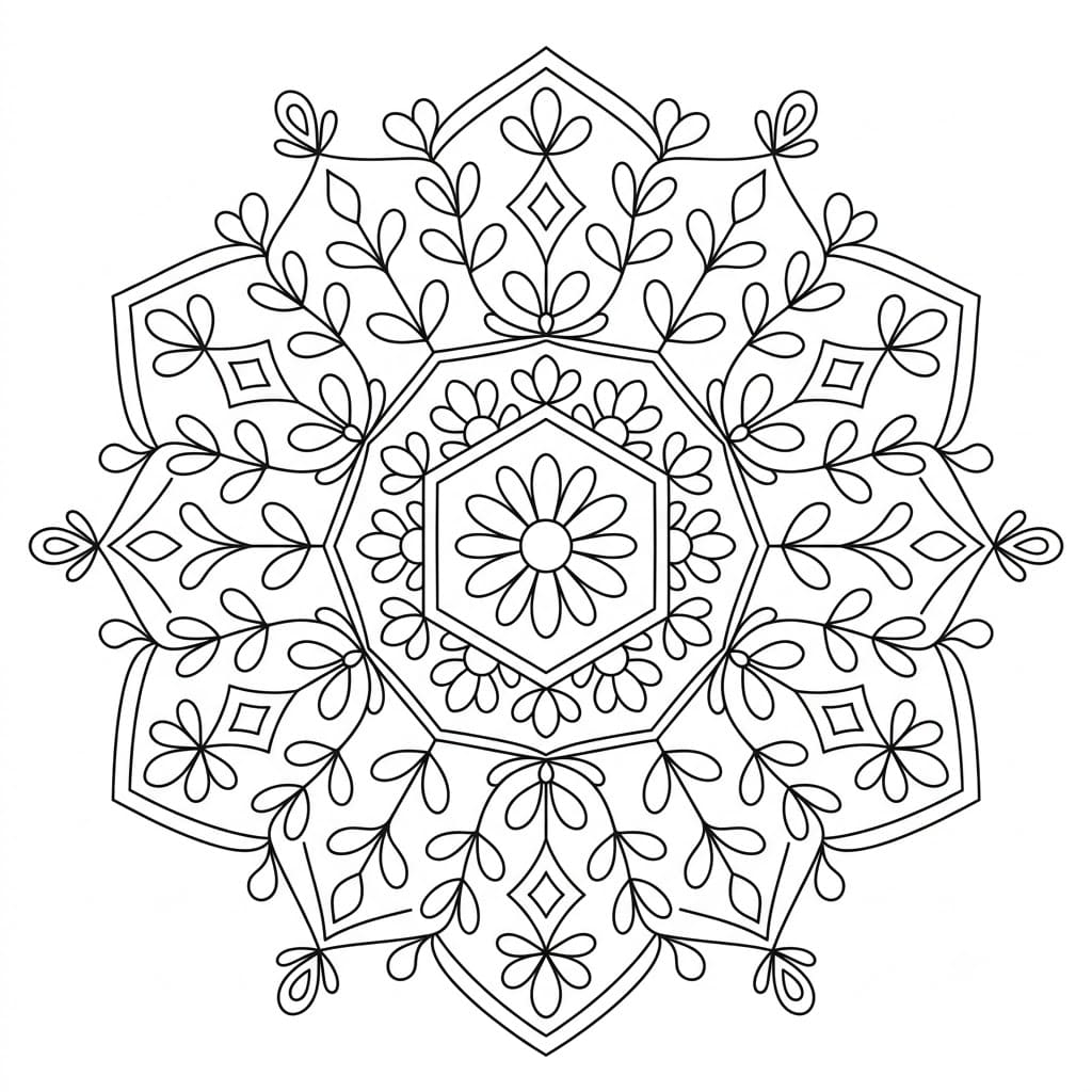 Radiant Hexagon Stencil Mandala Craft Mandalas