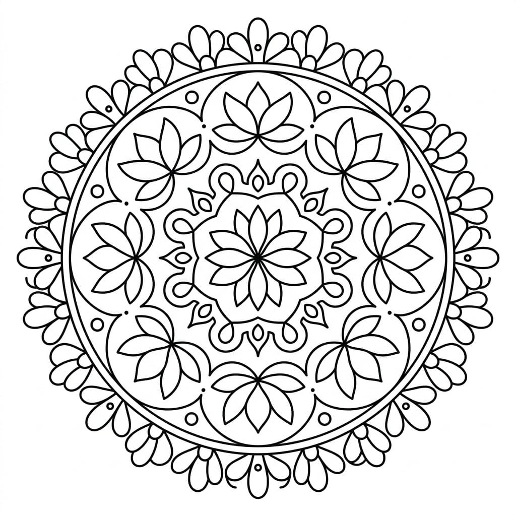 Radiant Kolam Stencil Mandala Pattern Mandalas