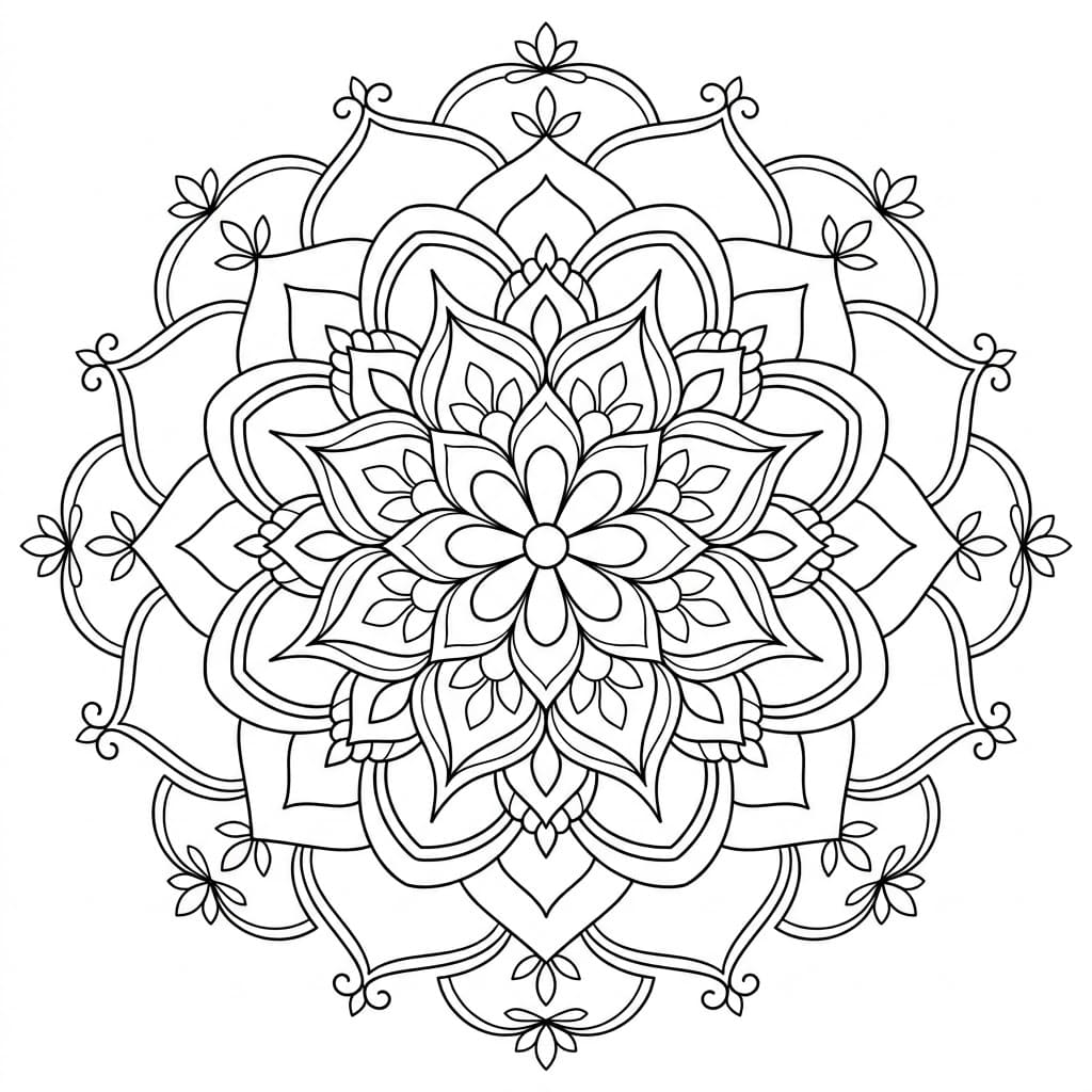 Radiant Sculptural Mandala 3D Drawing Sheet Mandalas