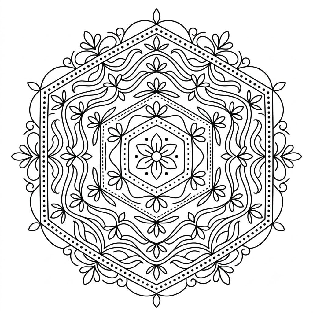 Ripple Hexagon Stencil Mandala Craft Mandalas