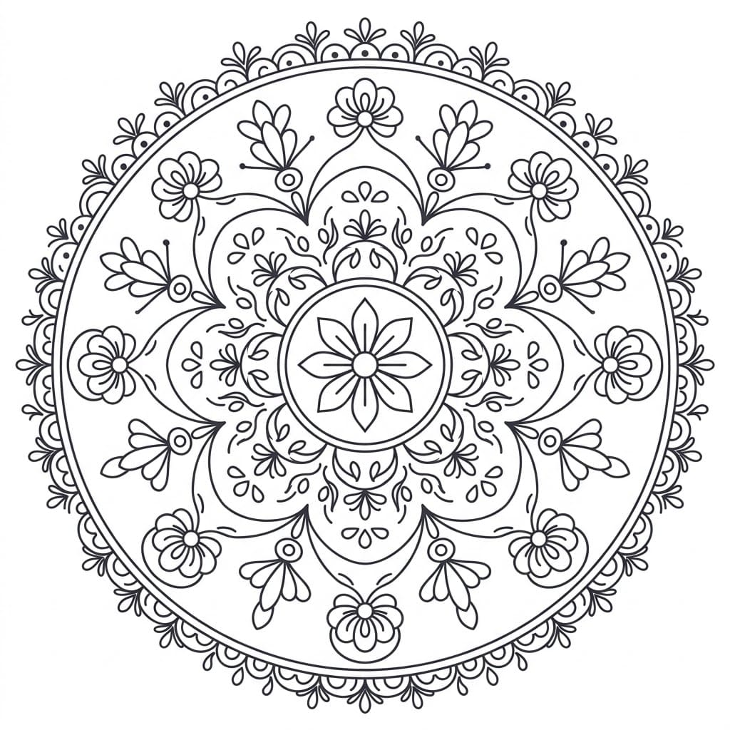 Rosette Kolam Stencil Mandala Pattern Mandalas