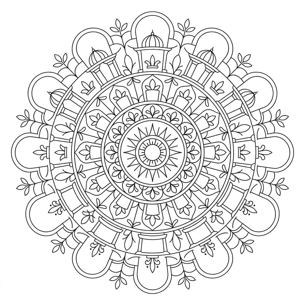 Royal Architectural Mandala Building Template Mandalas