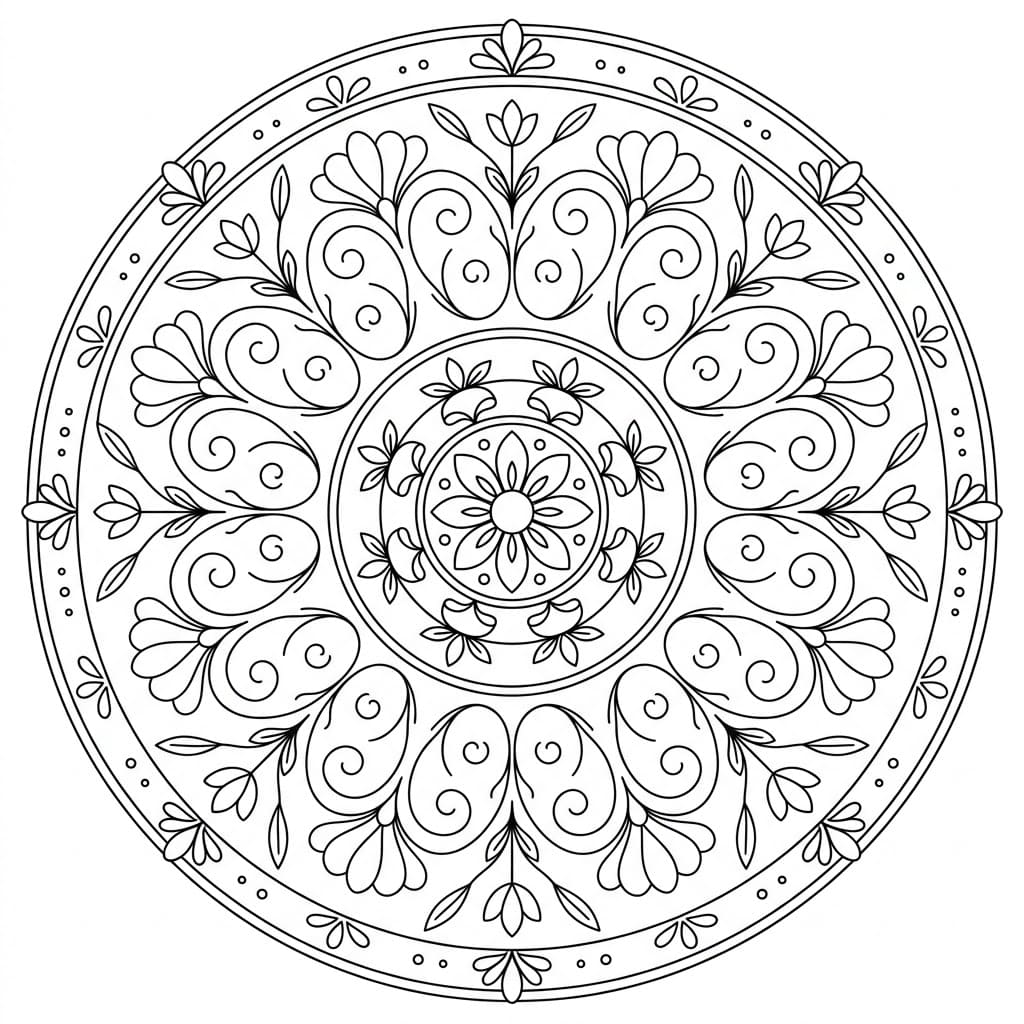Rustic Scroll Painting Mandala Art History Printable Mandalas