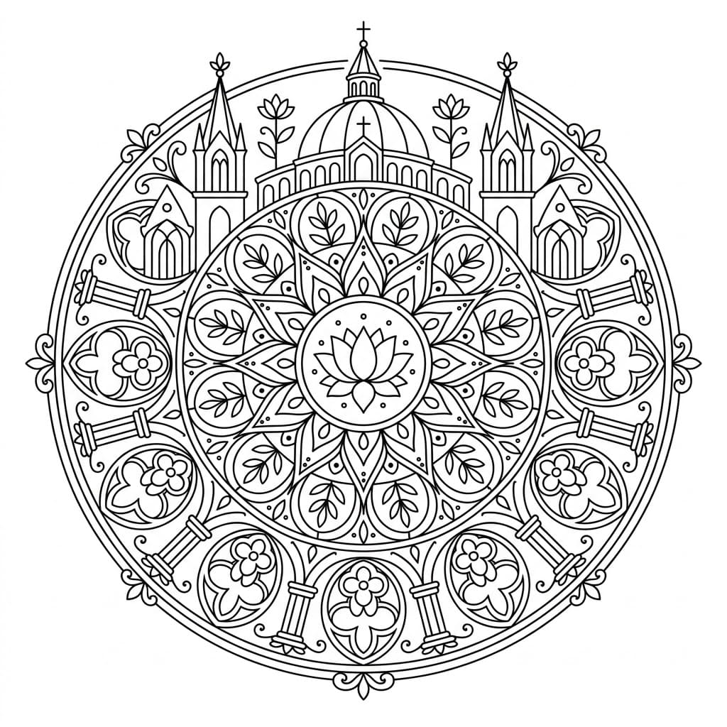 Sanctuary Architectural Mandala Building Template Mandalas