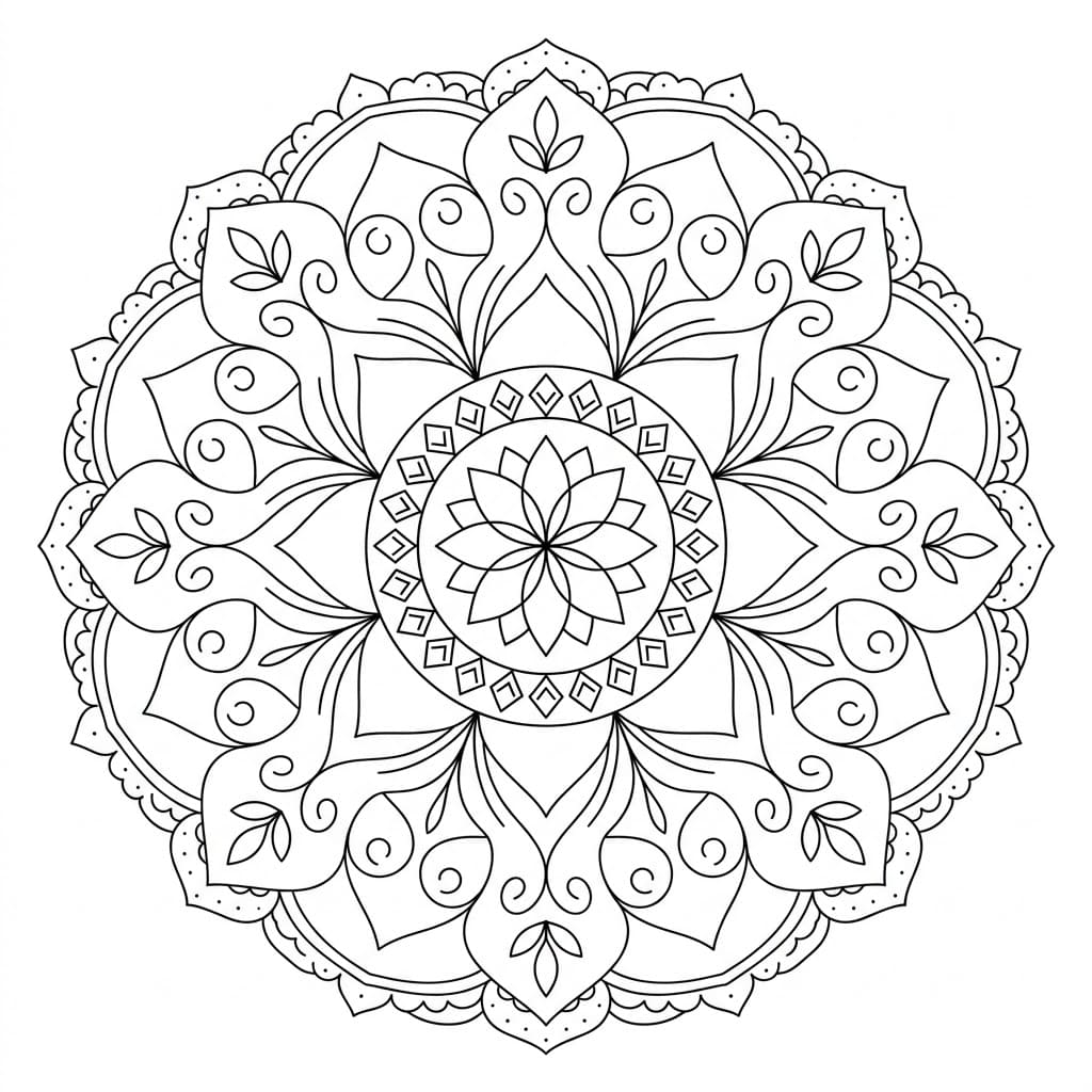Sapphire Sculptural Mandala 3D Drawing Sheet Mandalas