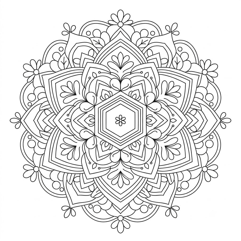 Serene Hexagon Stencil Mandala Craft Mandalas