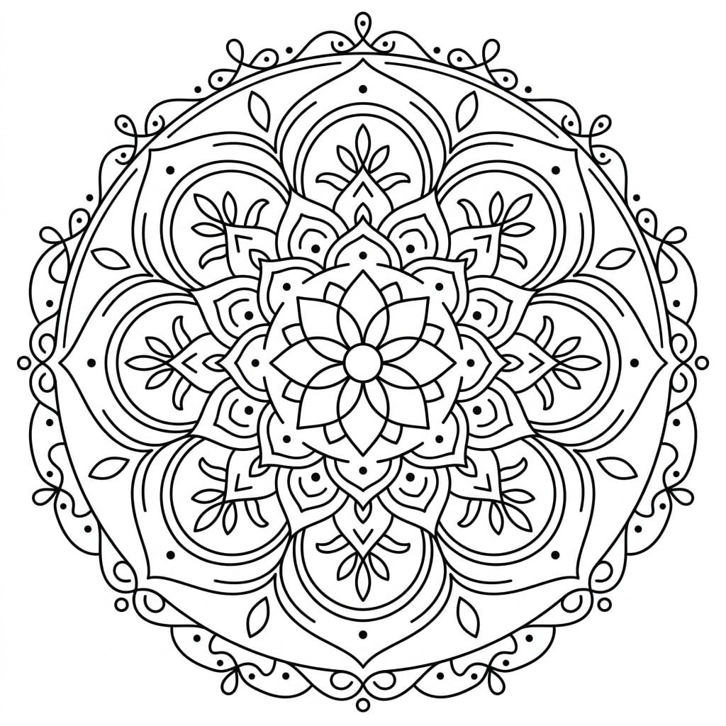 Serene Kolam Stencil Mandala Pattern Mandalas