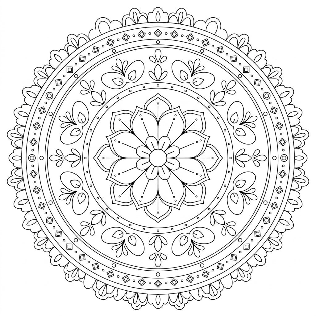 Serene Rangoli Stencil Mandala Template Mandalas