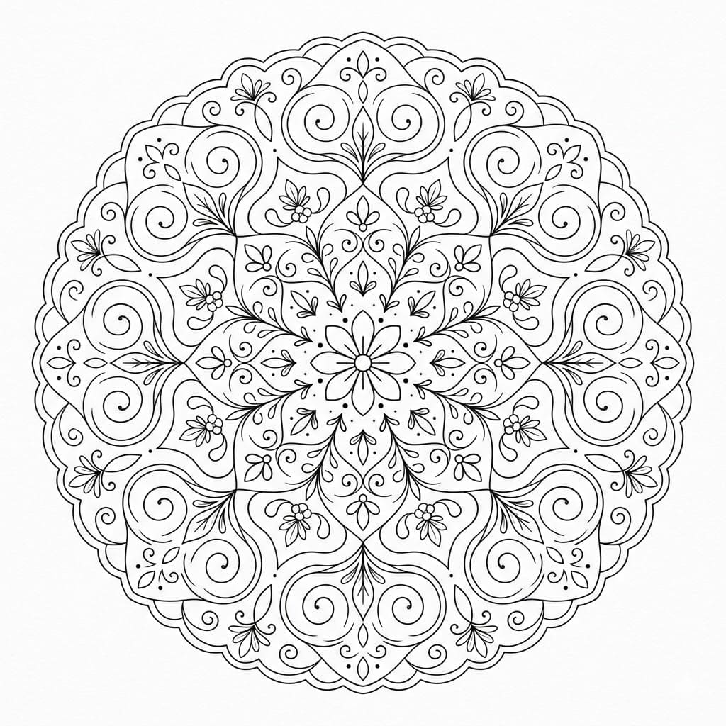 Serene Scroll Painting Mandala Art History Printable Mandalas