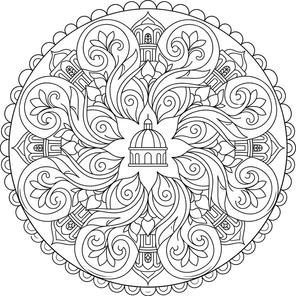 Spiral Architectural Mandala Building Template Mandalas