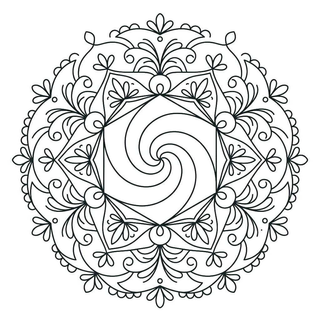 Spiral Hexagon Stencil Mandala Craft Mandalas