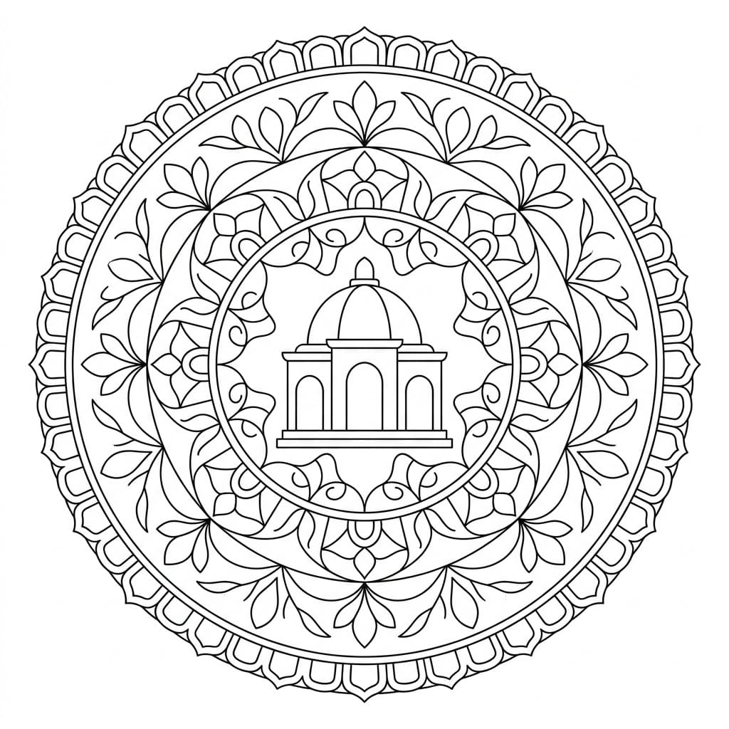 Stonework Architectural Mandala Building Template Mandalas