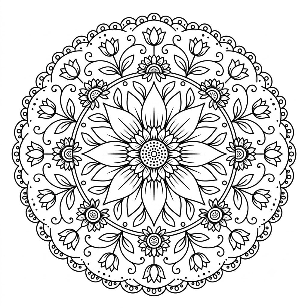 Floral Stencil Mandala Printables Mandalas