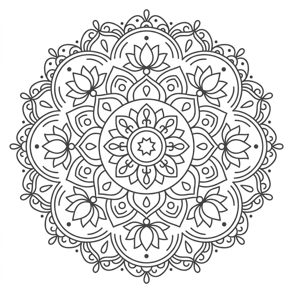 Sunrise Kolam Stencil Mandala Pattern Mandalas