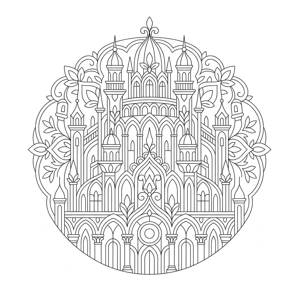 Towering Architectural Mandala Building Template Mandalas