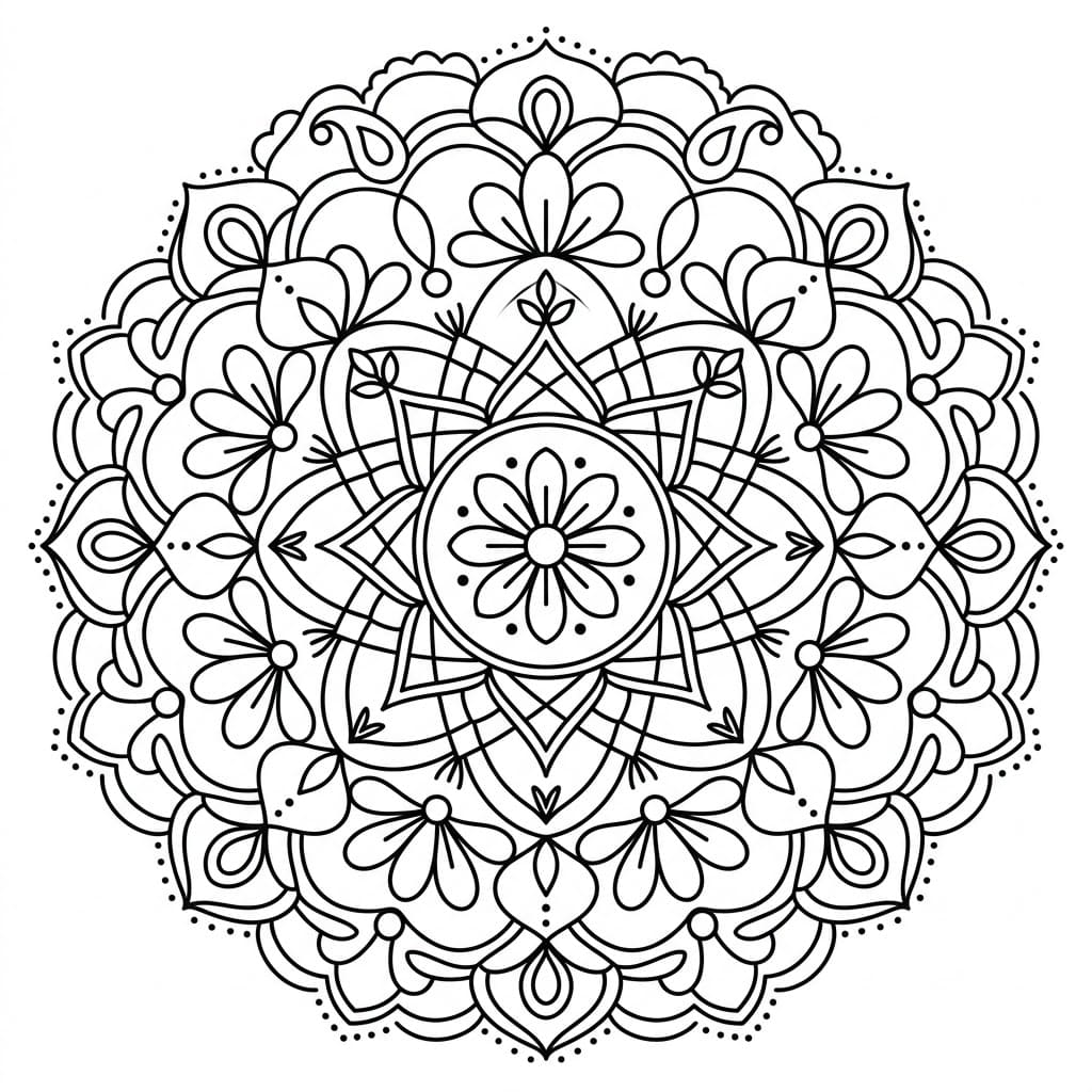 Tranquil Kolam Stencil Mandala Pattern Mandalas