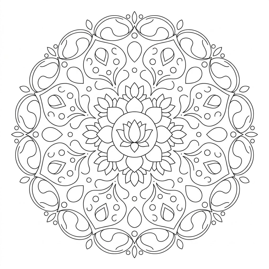 Tranquil Sculptural Mandala 3D Drawing Sheet Mandalas