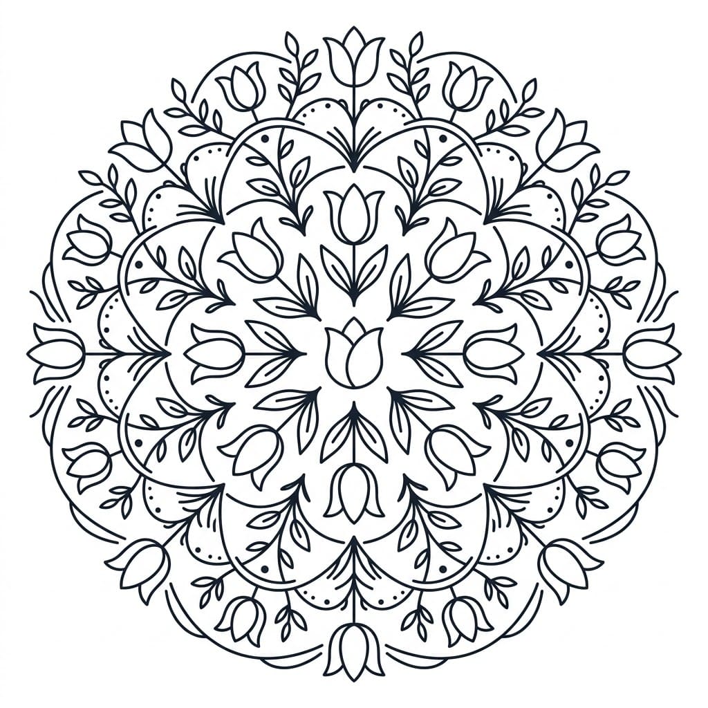 Tulip Doily Stencil Mandala Design Mandalas