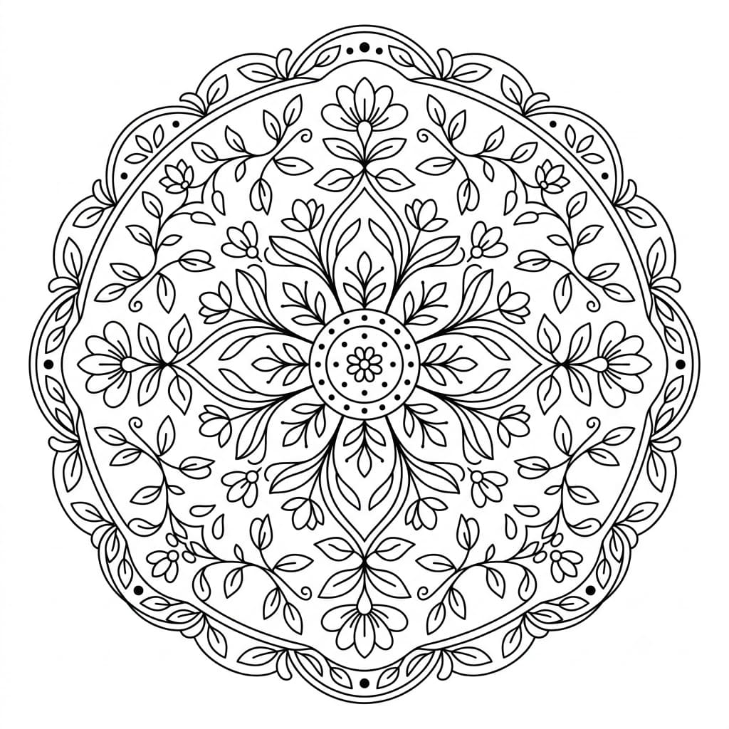 Vine Floral Stencil Mandala Printable Mandalas