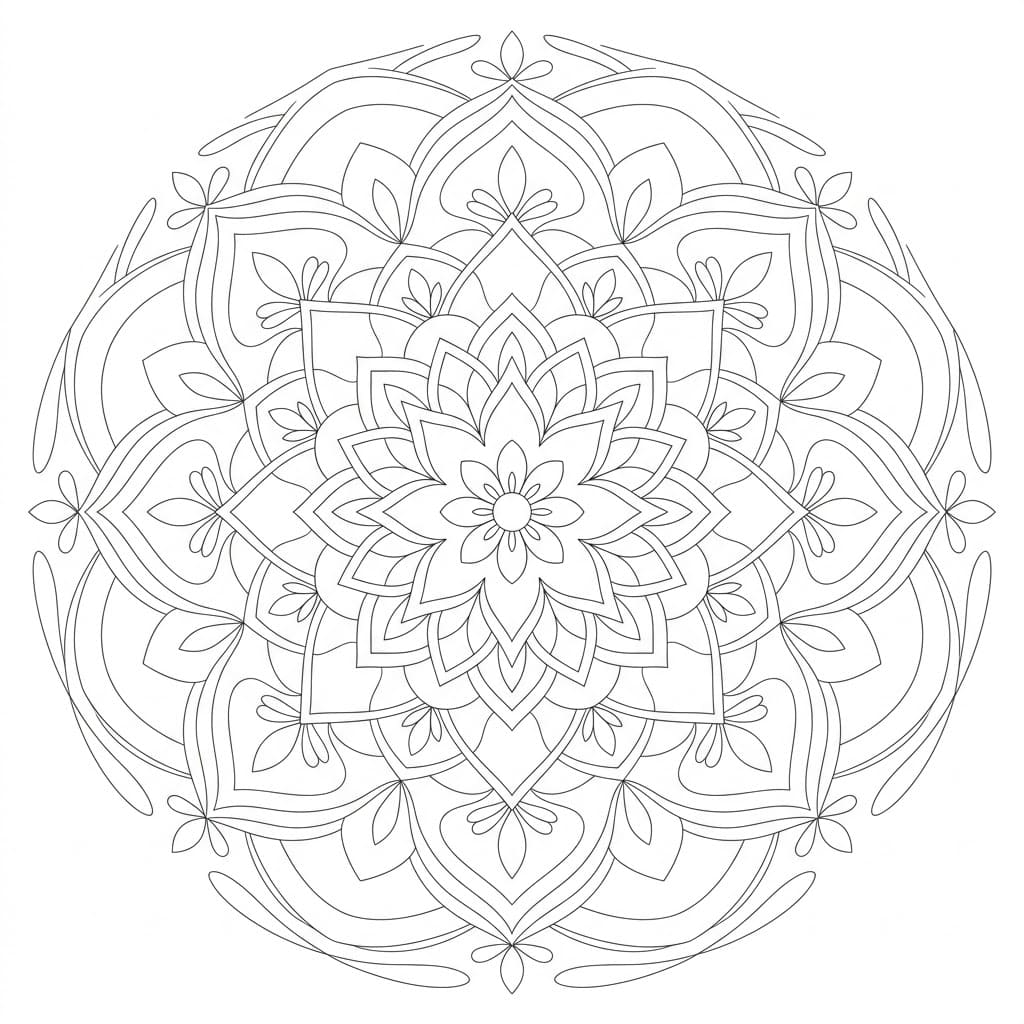 Whisper Sculptural Mandala 3D Drawing Sheet Mandalas